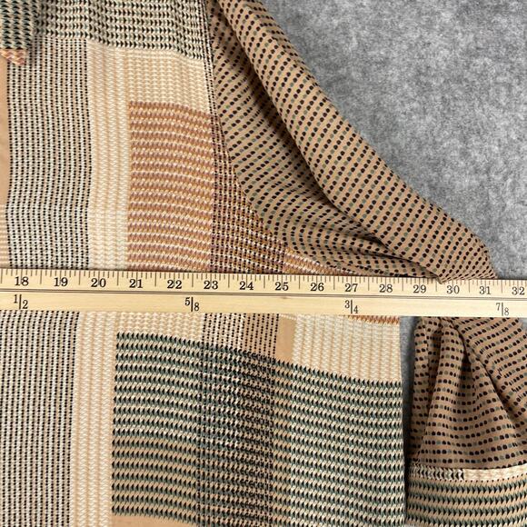 Rose Olive Tunic Top Woman 3X Button Up Geometric 3/4 Sleeve Lightweight - Picture 8 of 14